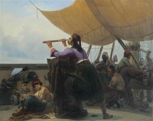 Turkish Sailors On Watch by Niels Simonsen