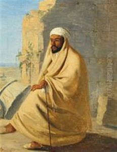 A Bedouin, Sitting In Dessert Ruins