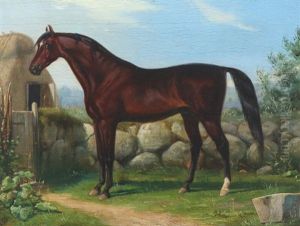 En Hingst Fra Stutteriet Ved Frederiksborg by Simon Simonsen