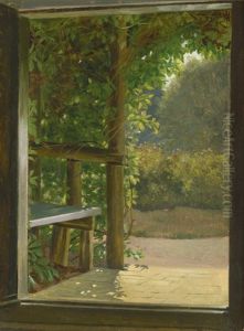Ausblick Aus Einer Tur In Eine Sommerliche Landschaft Auf Fano_
