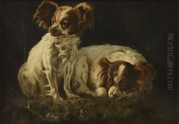 Deux Epagneuls Papillon - view 1