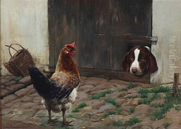 The Dog Looking At The Cock - view 1
