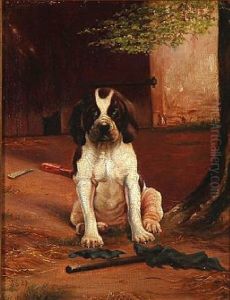 A Puppy At A Tree