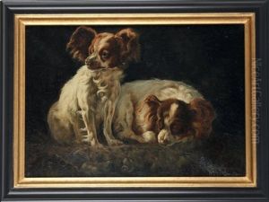 Deux Epagneuls Papillon by Simon Simonsen