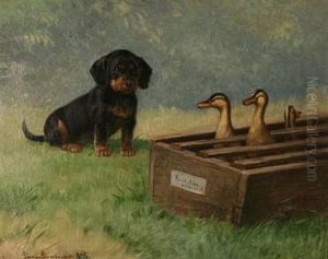 A Puppy Looks At Ducks by Simon Simonsen