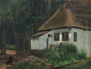 Dachshund Outside A Forest Guard Cottage