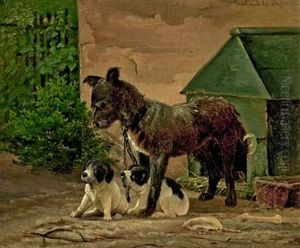 Dog With Puppies by Simon Simonsen