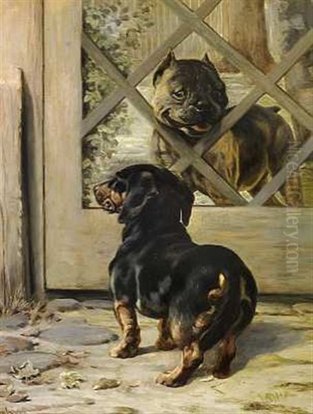 En Gravhund Og En Bulldog - view 1