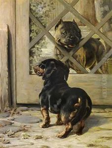 En Gravhund Og En Bulldog by Simon Simonsen