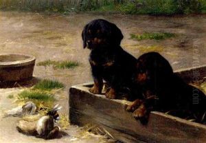 Dachshund Puppies With A Bumblebee