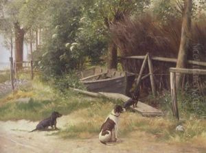 Exterior Med Hunde Ved Robad, I Baggrunden Skimtes Havet Exterior Med Hunde Ved Robad, I Baggrunden Skimtes Havet