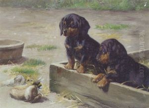 Betaenkelige Gravhundehvalpe Og Humlebi by Simon Simonsen