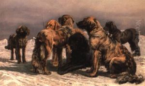 Dogs In A Winter Landscape Dogs In A Winter Landscape