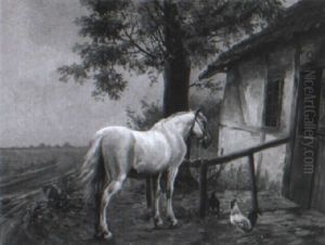 G+rdeksteri+r Med Hvid Hest Og H+ne