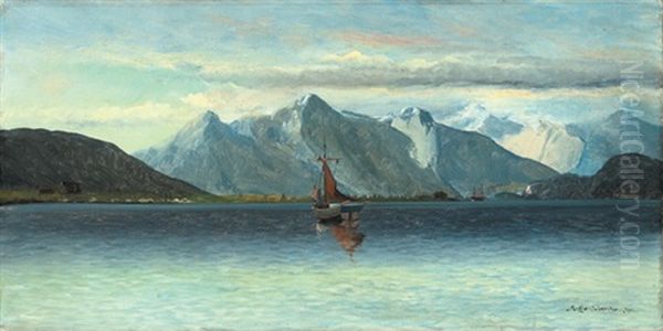 Sailboats On A Quiet Lake - view 1