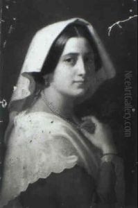 Portrait Of A Lady Wearing A Pearl Necklace Portrait Of A Lady Wearing A Pearl Necklace