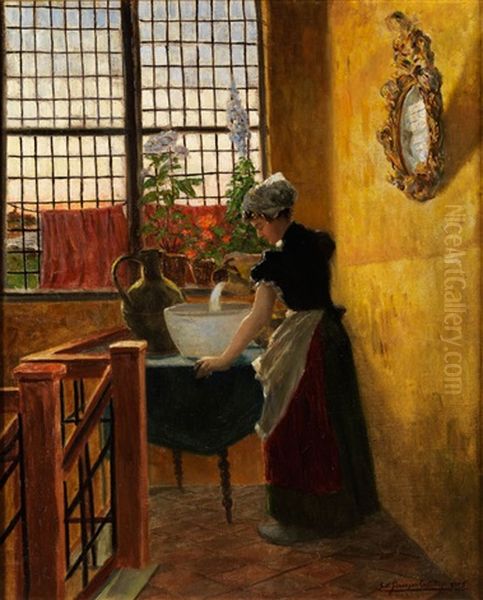 Junges Madchen Bei Der Hausarbeit - view 1