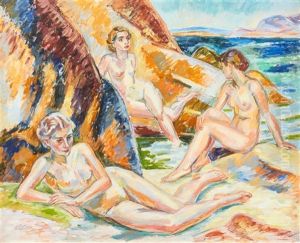 Badande Kvinnor by Birger Simonsson