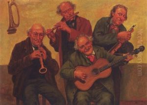 Glade Musikanter by Oluf Simony Jensen