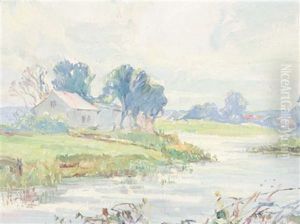 Summer Cottage By A Lake by Charles Walter Simpson