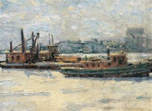 Tug Boats by Charles Walter Simpson