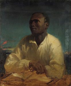 Portrait Of A Negro Slave Wearing A Cream Shirt, His Wrists In Chains