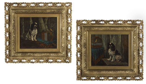 King Charles Spaniel With A Canary - view 1