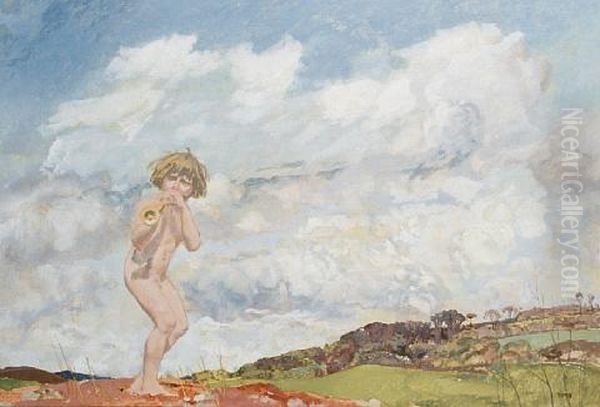 Landscape With Boy Playing A Pipe - view 1