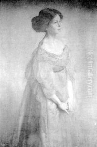 Portrait Of Mrs Agnes Helen Sims, Nee Macwhirter by Charles Sims