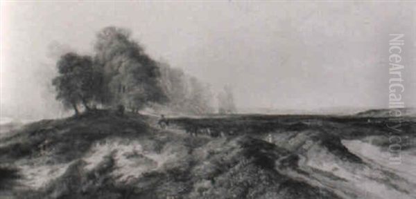 Herding Sheep In A Wide Landscape - view 1