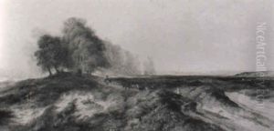 Herding Sheep In A Wide Landscape by Charles Sims