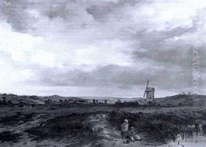 Children Fishing, A Windmill Beyond Children Fishing, A Windmill Beyond