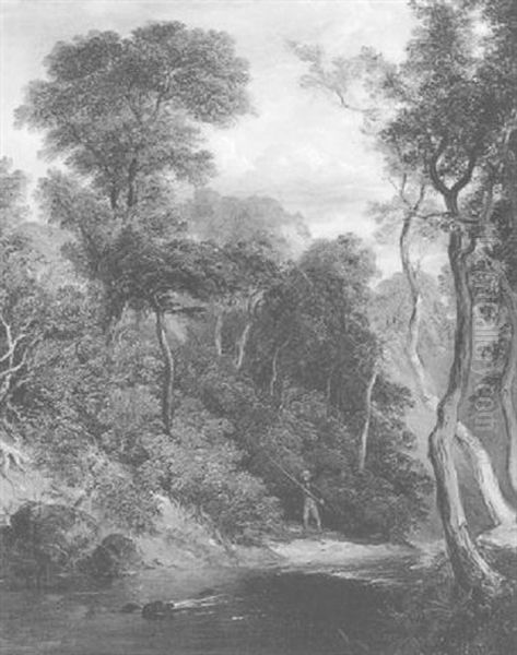 Fishing By Woodland - view 1