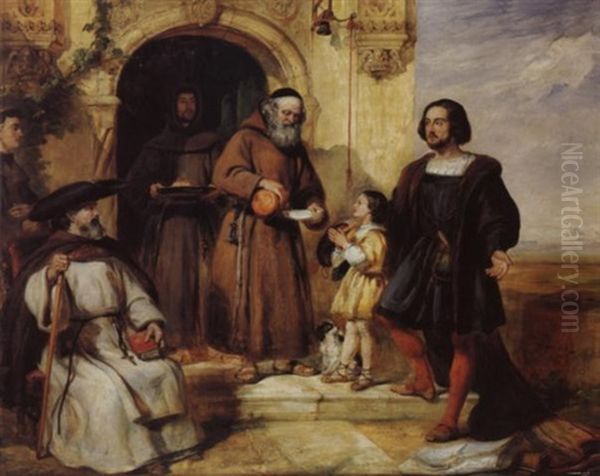 Columbus Asking Bread And Water For His Child At The Door Of The Convent Of Santa Maria De Rabida - view 1