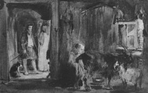 Interior Of A Goatherd's Cottage by William Simson