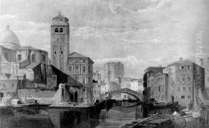 Venetian Canal Scene by Alexander Giorden Sinclair
