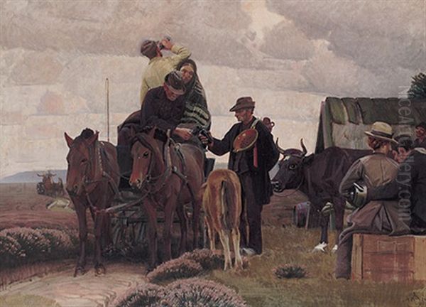 Abschied Nehmende Bauern Vor Der Auswanderung - view 1