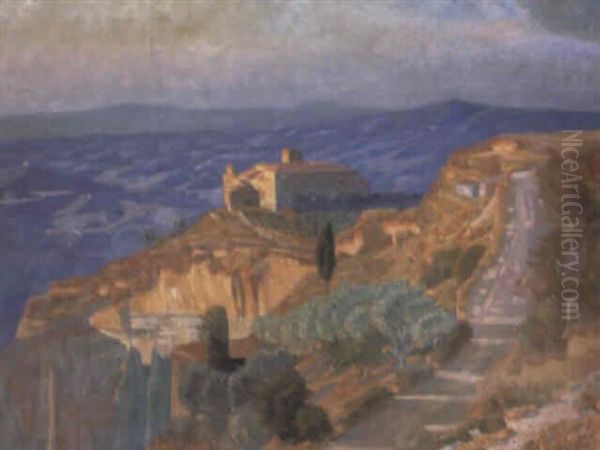 Fra En Italiensk Bjergby Med Et Kloster - view 1