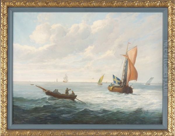Marine Mit Ruder- Und Segelbooten - view 1