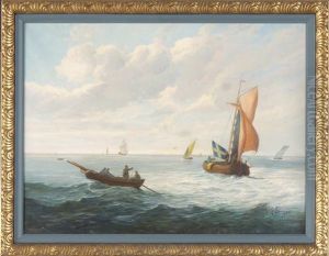Marine Mit Ruder- Und Segelbooten by William Henry Singer Jr.