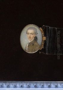 A Gentleman Wearing Moss-green Coat With Grey Piping And Tasselled Button Loop, Red Waistcoat And White Lace Cravat, His Powdered Wig Worn En Queue With A Large Black Ribbon A Gentleman Wearing Moss-green Coat With Grey Piping And Tasselled Button Loop, Red Waistcoat And White Lace Cravat, His Powdered Wig Worn En Queue With A Large Black Ribbon