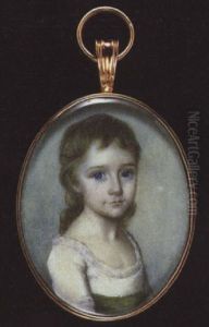 A Child Wearing Low-cut White Dress With Lace Trim And Green Ribbon Waistband A Child Wearing Low-cut White Dress With Lace Trim And Green Ribbon Waistband
