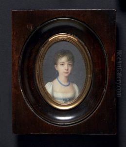 Portrait De Jeune Fille A Collier Et Boucles D'oreille De Lapis Lazuli