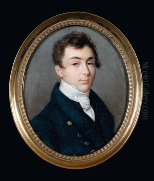 Portrait De Jeune Homme, De Trois-quarts Vers La Droite, En Redingote Bleue Et Coiffe De Meches - view 1