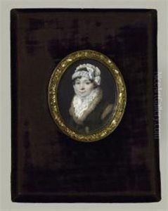 Portrait D'une Femme En Manteau Vert-olive A Col Et Manches De Fourrure, Coiffee D'un Chapeau A Ruche Enrubanne by Jean Baptiste Singry