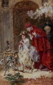 Young Woman Praying With A Cardinal