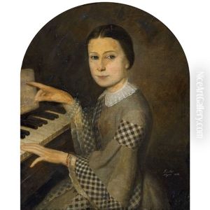 Junge Klavierspielerin Am Piano