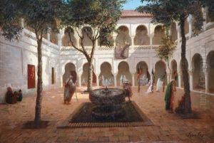 Cour Animee Et Fontaine