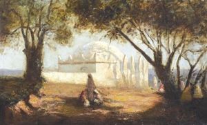 Algerische Landschaft Mit Einem Mausoleum