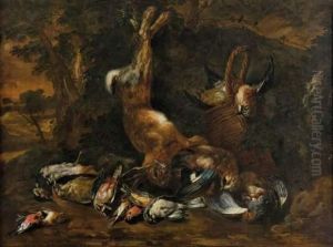 Nature Morte Au Lievre Et Becasses. by Jan Pieter Braedael I